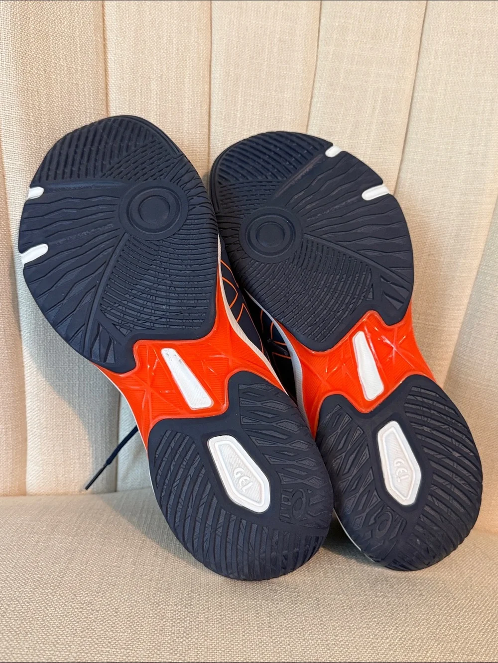 Mens 9 wide ASICS Gel-Rocket 11 peacoat shocking orange athletic indoor sneaker